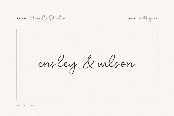 Ensley Wilson: The Ultimate Handwritten Font for Modern Design